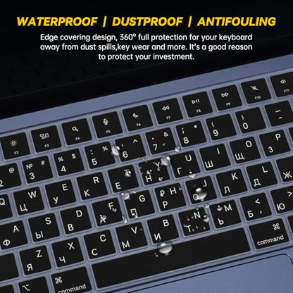 Russian Keyboard Cover Skin Compatible with 2026 Apple MacBook Neo 13 inch A3404 with A18 Pro Chip,13" MacBook Neo A18 Pro Silicone Keyboard Protector with Russia Language - Black - color: Black-Russian, size: MacBook Neo 13" 2026+