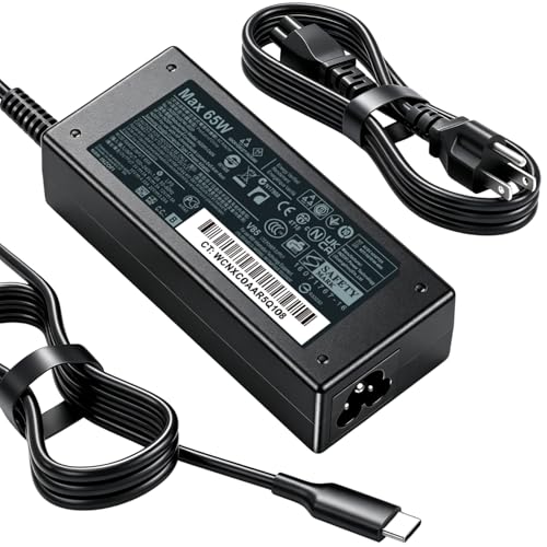 Universal PD 65W USB C Laptop Charger for HP - Pavilion Envy Spectre, Type C Power Adapter for Dell Lenovo Acer ASUS Suited to I nspiron ThinkPad VivoBook Aspire Latitude IdeaPad Chromebook Phone