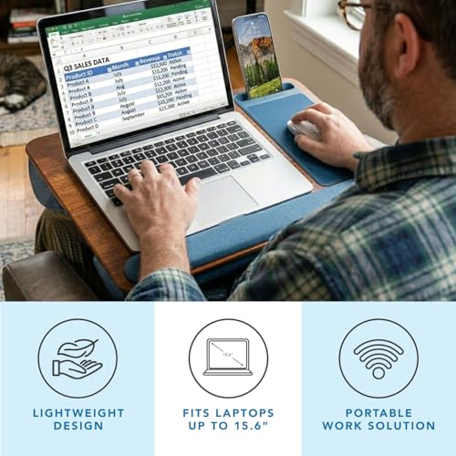 LAPGEAR Home Office Pro Lap Desk - Espresso Blue, Fits 15.6” Laptops - color: Espresso Blue, size: Home Office Pro W/Wrist Rest