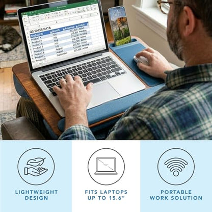 LAPGEAR Home Office Pro Lap Desk - Espresso Blue, Fits 15.6” Laptops - color: Espresso Blue, size: Home Office Pro W/Wrist Rest