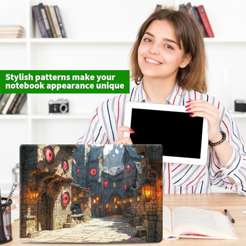 Laptop Skin Sticker Decal, Universal Protective Cover Fit 12 13 14 15.6 Inch Notebook, Reusable Water-Resistant Vinyl Decal w/ 2 Wrist Pads for Business Travel Office, Castle Town - color: Castle Town