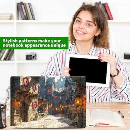 Laptop Skin Sticker Decal, Universal Protective Cover Fit 12 13 14 15.6 Inch Notebook, Reusable Water-Resistant Vinyl Decal w/ 2 Wrist Pads for Business Travel Office, Castle Town - color: Castle Town