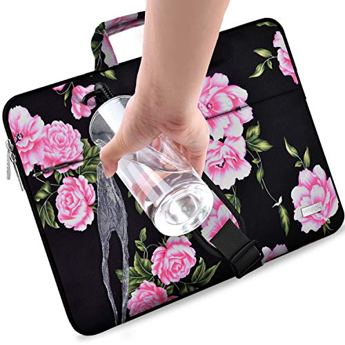 Hseok Laptop Shoulder Bag 13 13.3 14 Inch Case Compatible with MacBook Pro/Neo 14" M5/M4/M3/M2/M1,Mac Air/pro/Neo 13" and Most 13 13.3 14 Notebooks,Spill-Resistant Briefcase,Peony - color: Peony, size: 13-13.5 inch