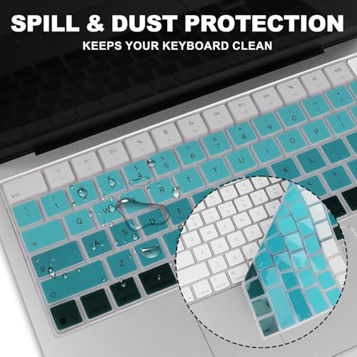 Allinside Keyboard Cover for 2026 MacBook Neo 13-inch A3404 (A18 Pro) & MacBook Air 13"/15" and MacBook Pro 14"/16" (M5 Chip), Premium Silicone Keyboard Protector Skin, US ANSI Layout, Ombre Green - color: Ombre Green