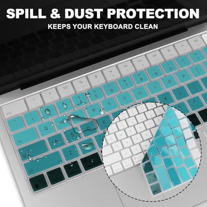 Allinside Keyboard Cover for 2026 MacBook Neo 13-inch A3404 (A18 Pro) & MacBook Air 13"/15" and MacBook Pro 14"/16" (M5 Chip), Premium Silicone Keyboard Protector Skin, US ANSI Layout, Ombre Green - color: Ombre Green