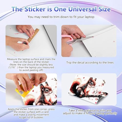 Laptop Skin Sticker Decal Cover,Cute Little Squirrel | DIGTIALL Universal Laptop Skin Sticker, Waterproof Removable Notebook Decal Protector Cover for 12 13 14 15 Inch Laptops - color: Cute Little Squirrel