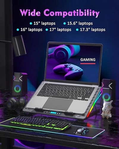 AICHESON Gaming Laptop Fan Cooling Pad for 17.3 inch Laptop and 2 USB A to A Cable Set
