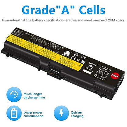 Battery for Lenovo ThinkPad E40 E50 E420 E425 E520 E525 L410 L412 L420 L421 L510 L512 L520 SL410 2842 SL510 T410 T410i T420 T510 T520 W510 W520 ThinkPad Edge 14" 05787UJ 05787VJ 05787WJ 05787XJ - size: 7.9x2.1x0.7inch T410