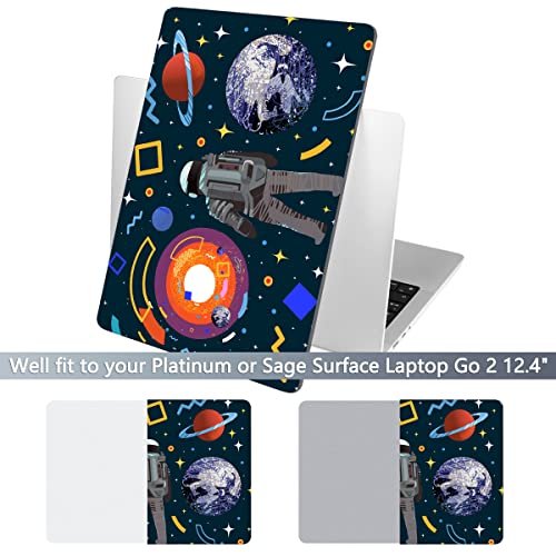 Batianda Case for 12.4" Microsoft Surface Laptop Go 3 2023 Release/Surface Laptop Go 2 (2022), Designed Clear Protective Plastic Hardshell & Keyboard Cover & Screen Protector, Astronaut - color: Astronaut