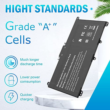 TF03XL 920070-855 Battery for HP Pavilion x360 14m-cd0001dx 14m-cd0003dx 15-cc0xx 15-cc023cl 15-cc123cl 15-cc050wm 15-cc563st 17-ar050wm 15-cc 15-cd 14-bf 14-bf050wm Series tpn-q190 920046-421 - size: TF03XL 8.94 4.96 0.71in
