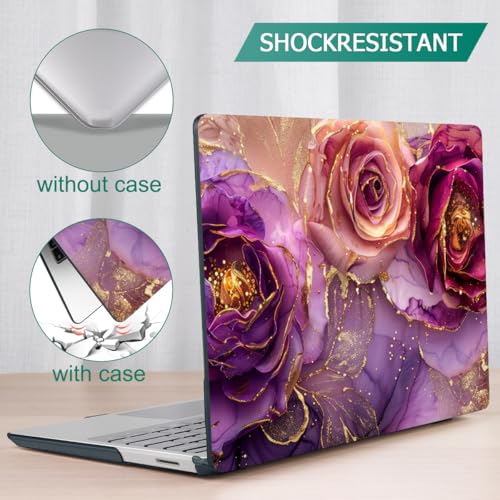Mektron Surface Laptop Go 12.4 inch Case Compatible with Go 3/2/1 Microsoft Surface Laptop 12.4" Cover 2023-2020 Releases Model 1943/2013 Plastic Hard Shell Case with Screen Protector, Marble Flowers - color: Marble Flowers