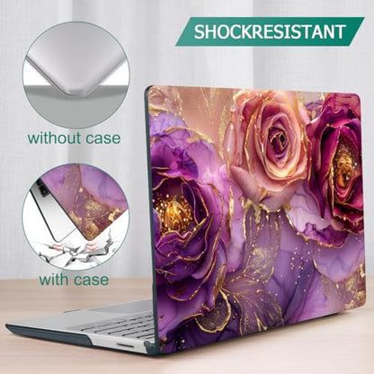 Mektron Surface Laptop Go 12.4 inch Case Compatible with Go 3/2/1 Microsoft Surface Laptop 12.4" Cover 2023-2020 Releases Model 1943/2013 Plastic Hard Shell Case with Screen Protector, Marble Flowers - color: Marble Flowers