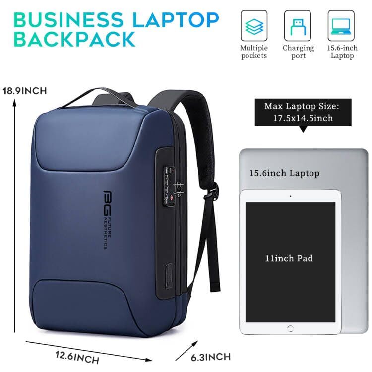 BANGE Tech Laptop Backpack for Men and Women - color: Blue