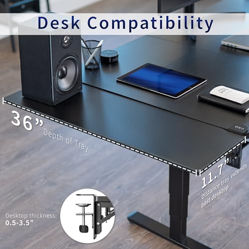 VIVO Black Clamp-on 36 x 12 in Desk Extender, DESK-EXT36 | Foldable, Wrist Support Arm Rest, Office Keyboard Tray, Side Table Extension Attachment - size: 36 x 12", style: Extender