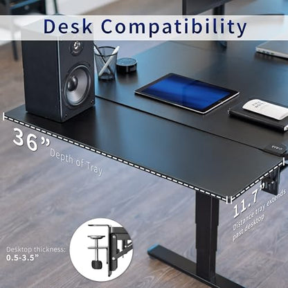 VIVO Black Clamp-on 36 x 12 in Desk Extender, DESK-EXT36 | Foldable, Wrist Support Arm Rest, Office Keyboard Tray, Side Table Extension Attachment - size: 36 x 12", style: Extender
