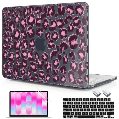 Compatible with MacBook Neo 13 inch (2026 Release A3404) (A18 Pro) with Liquid Retina Display, Printed Slim Protective Case with Screen Protector & Keybaord Cover, Leopard - color: leopard