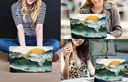 CISSOOK Compatible with MacBook Air 13 inch Case 2021 2020 2019 2018 | A2337 A2179 A1932, 4in1 Set Hard Shell Case Keyboard Cover Screen Protector for MacBook Air 13 inch M1, Mountain - color: Green golden mountains by sunset