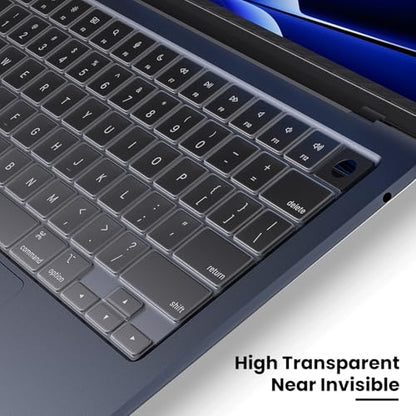 Keyboard Cover Compatible with 2026-2022 MacBook Air 13.6 inch M5 M4 M3 M2 chip/MacBook Air 15.3 inch with M5-M2, Apple Mac Air 13 15 High Transparency Keyboard Skin Protector - color: Clear, size: MacBook Air 13" / 15"