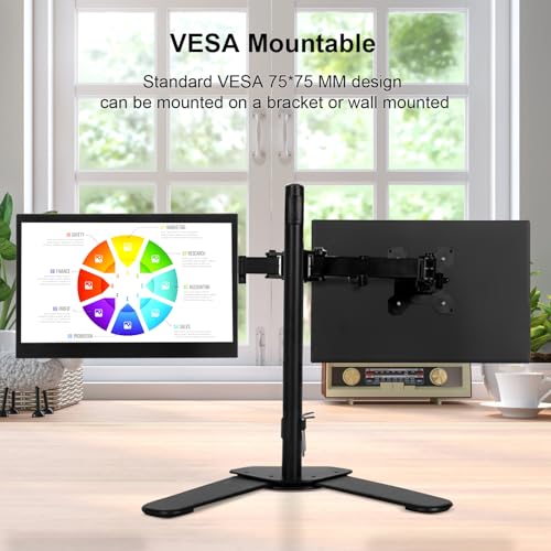 13.3" Touchscreen Portable Monitor, 1080P FHD IPS Display, USB-C & HDMI Plug-and-Play, Dual Speakers, Smart Cover & VESA Mount, External Monitor for Laptop, PC, Smartphone & Game Consoles