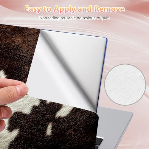 Laptop Skin Sticker Decal 12" 13" 13.3" 14" 15" 15.6",Waterproof Scratch Resistant Vinyl,Reusable Easy to Apply,for MacBook HP Dell Notebooks Netbooks Laptop,2 Wrist Pads,Cows Skin Pattern - color: Cows Skin Pattern