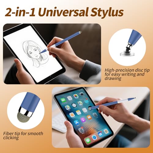 Bopomofo Stylus Pen for Touchscreen,3PCS 2-in-1 Magnetic Stylus Pen | High Sensitivity & Precision Stylus,Extended Pen Body Design,Compatible with Touch Screens(6 Tips+2 Magnetic Sheets) - color: Pink/Purple/Blue