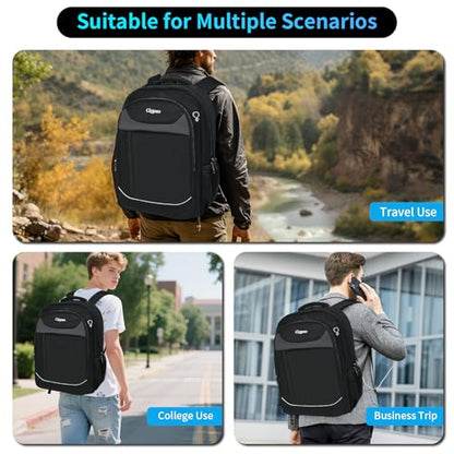 Travel Backpack, Anti Theft Durable Men Laptop Backpack with USB Port & organizer, Water Resistant Computer Bookbag,Carry on Luggage for Men Fits 15.6 Inch Tablet - Black - size: Small