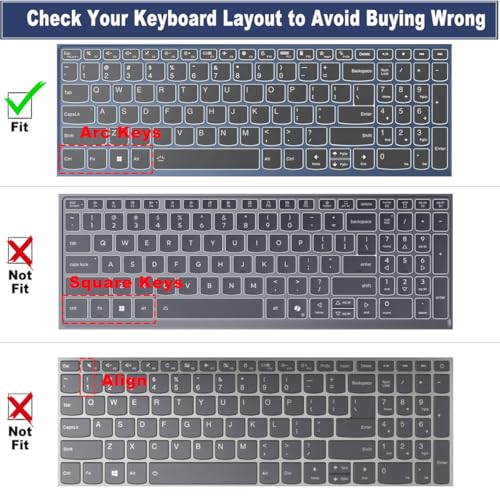 Keyboard Cover Skin for Lenovo IdeaPad 1/IdeaPad 1i 15.6 inch Laptop 15ADA07 15IAU7 15ALC7 15IJL7, Lenovo IdeaPad 1 15AMN7 15IGL7 15.6, Lenovo V15 Series 15.6" US, Stylish Colorful - color: Stylish Colorful