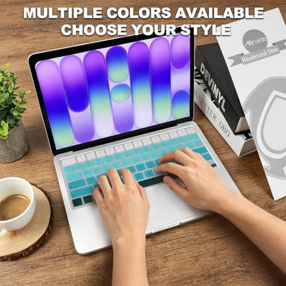 Allinside Keyboard Cover for 2026 MacBook Neo 13-inch A3404 (A18 Pro) & MacBook Air 13"/15" and MacBook Pro 14"/16" (M5 Chip), Premium Silicone Keyboard Protector Skin, US ANSI Layout, Ombre Green - color: Ombre Green