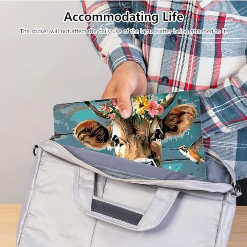 Universal Laptop Skin Sticker with 2 Wrist Pad Skins, Waterproof Scratch Resistant Vinyl Laptop Cover Decal, Cut to Fit for 11–15.6 Inch MacBook HP Dell Lenovo, Dairy Cattle Flower - color: Dairy Cattle Flower