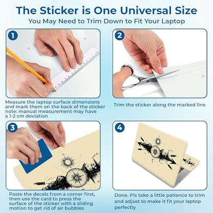 Reusable Universal Laptop Skin Sticker, Cut to Fit for 11.6–15.6 Inch Laptops, Waterproof Protective Film, No-Residue - Mountain Compass Reflection - color: Mountain Compass Reflection