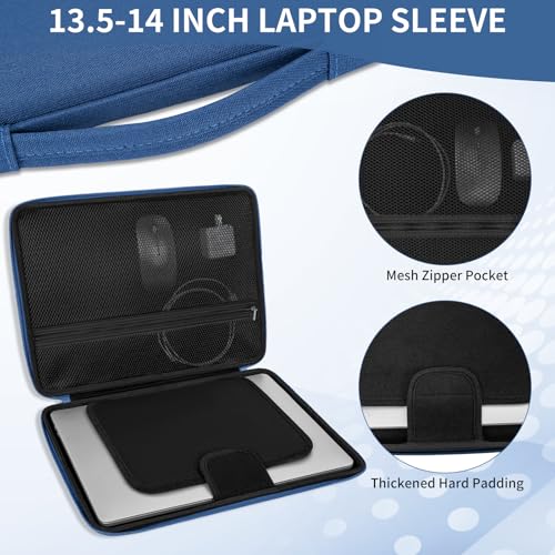 Hard Laptop Sleeve Case for 13.6 Inch MacBook Air M2 A2681 2022-2024 M3/A3113 2024,14inch MacBook Pro 14 M4/M3/M2/M1 Pro/Max A3112 A3401 A3185 A2992 A2918 A2779 2024-2021, Water-Resistant - color: Blue