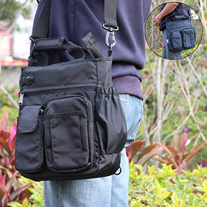 d'yallee Crossbody Messenger Bag Men Waterproof Shoulder Business Work Bag Nylon - color: Olive Green