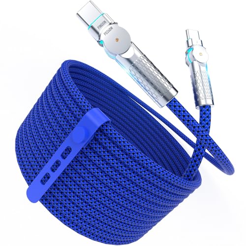 USB C to USB C Cable 10FT 240W, 180°Rotating USB C Cable Braided Type C Charger Cable Fast Charge for iPhone 17/16Pro 17/16Plus 17/16ProMax,MacBook Air,iPad Pro,Pixel,Samsung Galaxy S23/S24Ultra-Blue - color: Blue, size: 10FT