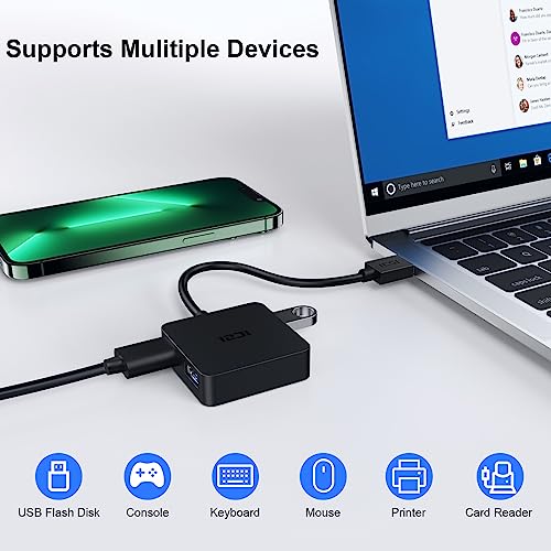 ICZI USB 3.0 Hub, 4 Ports USB Splitter Multiple Extender for Laptop, PC, MacBook, Mac mini, iMac, Surface Pro, Mobile HDD - size: 0.5ft