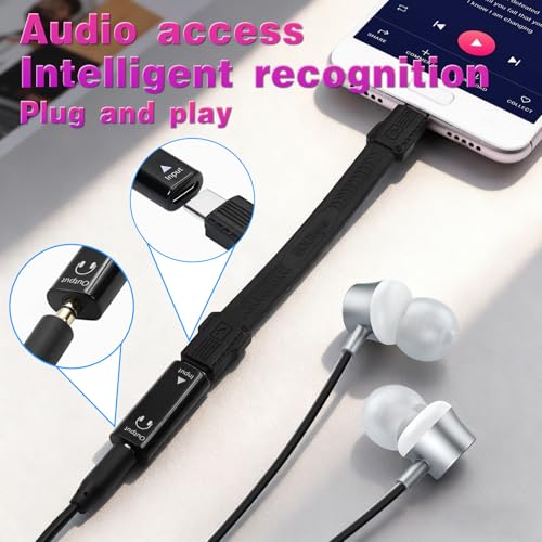 Poyiccot USB C to 3.5mm Headphone Jack Adapter 1-Pack, USB C Female to Aux Female Adapter, USB-C to AUX 3.5mm Converter HiFi Stereo DAC Headphone Jack for iPhone 15, Galaxy, Laptop, Black - style: 1 Pack Female to Female Black