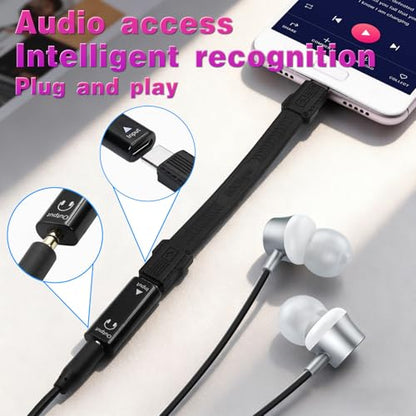 Poyiccot USB C to 3.5mm Headphone Jack Adapter 1-Pack, USB C Female to Aux Female Adapter, USB-C to AUX 3.5mm Converter HiFi Stereo DAC Headphone Jack for iPhone 15, Galaxy, Laptop, Black - style: 1 Pack Female to Female Black