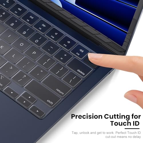 Keyboard Cover Compatible with 2026-2022 MacBook Air 13.6 inch M5 M4 M3 M2 chip/MacBook Air 15.3 inch with M5-M2, Apple Mac Air 13 15 High Transparency Keyboard Skin Protector - color: Clear, size: MacBook Air 13" / 15"