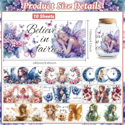 Elf UV DTF Cup Wraps, 10 Sheets Transfer Sticker | Waterproof UV DTF Stickers, Custom Vinyl Decals for 16oz Coffee Cups Tumblers Bottles Mugs, DIY Gifts & Crafts - style: Elf