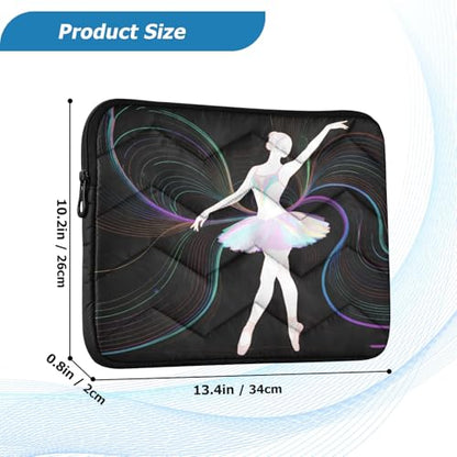 Ballet Dancer Silhouette 13” Quilted Laptop Sleeve Case Soft Notebook Protector Bag Computer Carrying Case - color: Ballet dancer silhouette, size: Medium