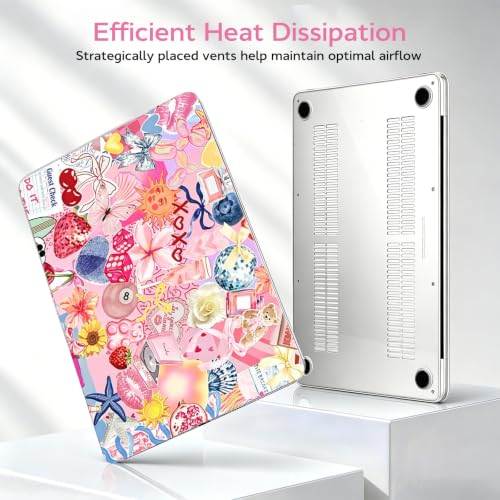 for MacBook Neo 13 inch Case 2026 A3404, Blush Aesthetic | Matte Hard Shell with Stylish Pink Collage Design, Scratch Resistant Protection, Precision Fit, and Lightweight Portability - color: Pink Collage