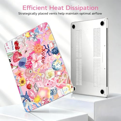 for MacBook Neo 13 inch Case 2026 A3404, Blush Aesthetic | Matte Hard Shell with Stylish Pink Collage Design, Scratch Resistant Protection, Precision Fit, and Lightweight Portability - color: Pink Collage