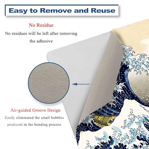 Laptop Decal Sticker Skin Cover, 11.6”12" 13" 13.3" 14" 15" 15.4" 15.6" Laptop Netbook Vinyl Skin Sticker Cover Art Notebook PC Reusable Protector (2 Wrist Pad Included), Kanagawa Japan Wave - color: Kanagawa Japan Wave