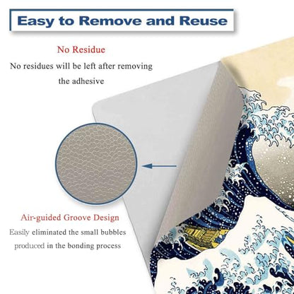 Laptop Decal Sticker Skin Cover, 11.6”12" 13" 13.3" 14" 15" 15.4" 15.6" Laptop Netbook Vinyl Skin Sticker Cover Art Notebook PC Reusable Protector (2 Wrist Pad Included), Kanagawa Japan Wave - color: Kanagawa Japan Wave