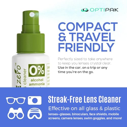 Sparkle Anti-Reflective Eco Friendly Lens Cleaner Spray Kit | (2x) 2oz Glasses Cleaner Bottle + (2x) Microfiber Cloth for Eyeglasses, Lenses, Screens and Sunglasses Cleaning Kit (4 Piece Set) - size: 2 Fl Oz (Pack of 2), style: 2x2oz Lens Spray + 2 Microf