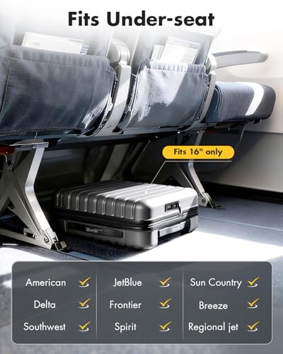 Lekesky 18 Inch Expandable Carry On Luggage Airline Approved, Grey | Durable ABS, Small Underseat Carry-on Luggage with TSA Lock Spinner Wheels, Personal Item Luggage Removable Wheels for Travel - color: C-Grey, size: 18 Inch