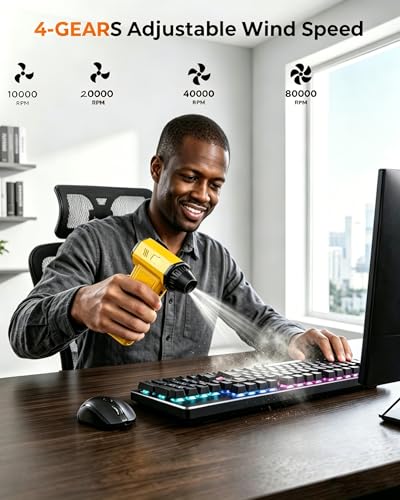 Dust Removal Tool Multifunctional Mini Cleaning Dirt Remover for Home Car Office Daily Cleaning Use (with 3 Nozzles) - color: Yellow