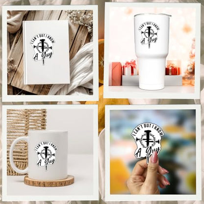 (3Pcs) I Ain’t But I Know A Guy Christian Sticker Waterproof Vinyl Decal Religious Faith Stickers Cross Crown Decal Laptop Water Bottle Bible Study Church Gifts Christians Women Teens 3x2.3 Inch - color: I Know a Guy