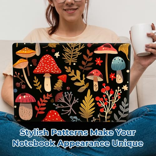Reusable Universal Laptop Skin Sticker, Cut to Fit for 11.6–15.6 Inch Laptops, Waterproof Protective Film, No-Residue - Mushroom Garden - color: Mushroom Garden