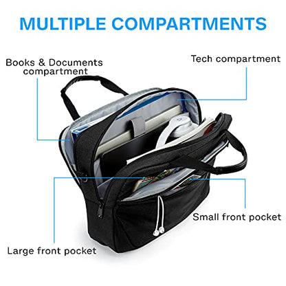 BAGSMART Laptop Bag, 15.6 Inch Briefcase Men, Lockable Computer Bag Work Bag, Water-Repellent Shoulder Messenger Bag Travel Office Business, Black | Work Bag Water-Repellent Shoulder Messenger Bag Travel Office Business - color: Black-15.6 Inch