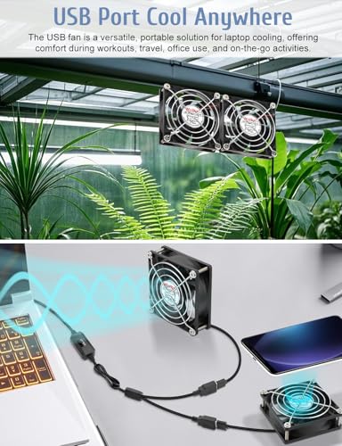 Wathai 80mm x 80mm x 25mm USB Fan 5V for Computer Laptop Router DVR Xbox Cooling 2 Packs - size: 80x25mm (5V)